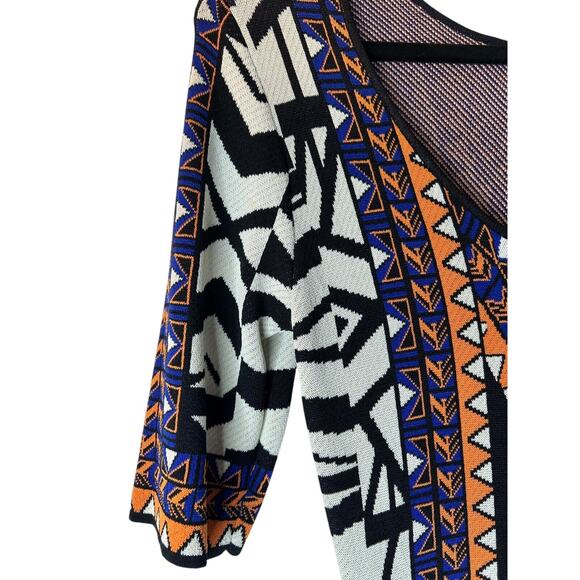 Jealous Tomato Sweater Dress Size M Geometric Print Bodycon Multicolor Tribal - Picture 4 of 11